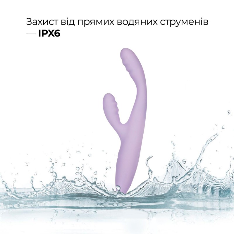 Тонкий кролик-вібратор Svakom Cici+ 2 Lilac, керування зі смартфона, підігрів до 38 °C
