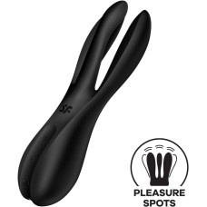 Кліторальний вібратор Satisfyer Threesome 2 Black, 3 гнучкі пальчики, 3 мотори