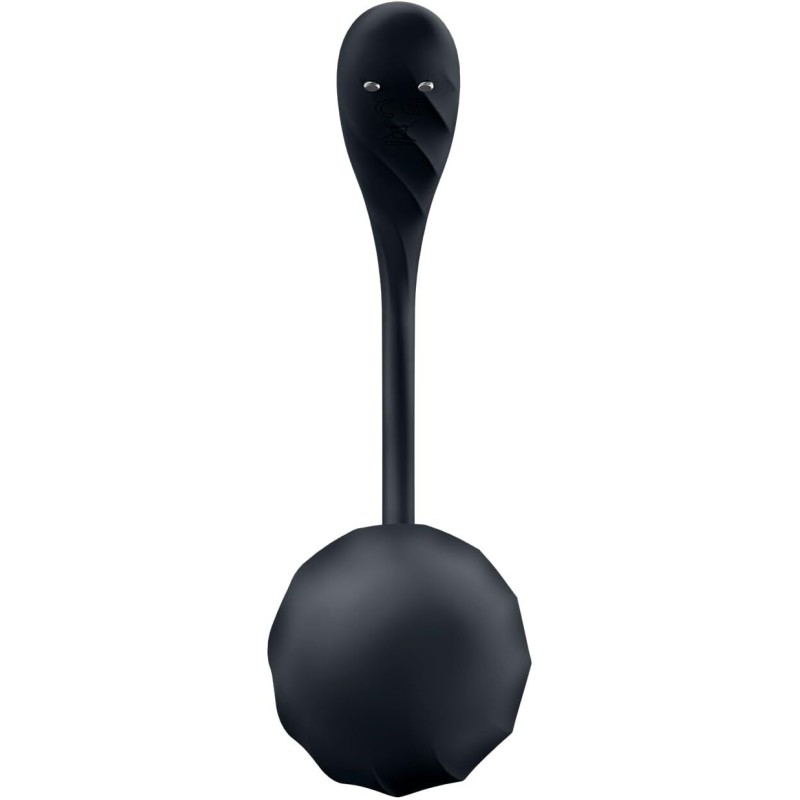 Смарт-віброяйце Satisfyer Ribbed Petal Connect App Black, керування зі смартфона, пульт ДК