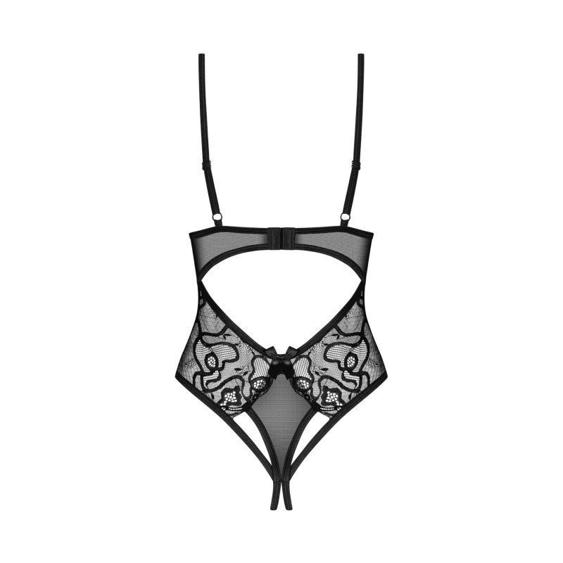 Тедді з доступом Obsessive Blomentis crotchless teddy, M/L, прозоре, відкрита спина, низ-стрінги