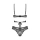 Комплект Obsessive Blomentis 2-pcs set, XS/S, мереживний, ліф із зав’язками на спині, трусики-сліпи