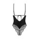 Тедді Obsessive Lobellis teddy, XS/S, чорне, ліф з м’якою чашкою, відкрита спина, низ-стрінги