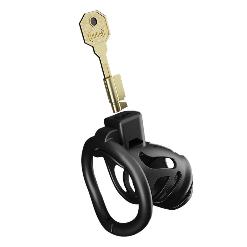 Клітка для пеніса LOCKINK SEVANDA Naja-Cobra Chastity Cage, чорна, 3 кільця різних розмірів