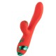 Вібратор-кролик з пульсацією та флогером LOCKINK SEVANDA Whip Vibrating Massage Wand, червоно-зелений