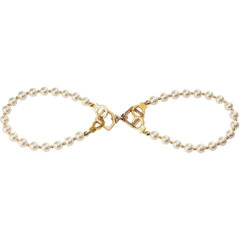 Перлинні наручники та поножі LOCKINK Pearl Handcuffs & Anklecuffs