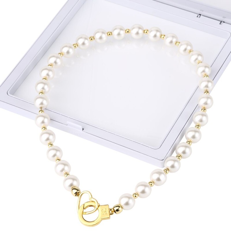 Перлинний нашийник з повідцем LOCKINK Pearl Collar & Leash Set