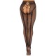 Стрип-колготки Leg Avenue Crotchless Net Tights with Heart Backseam, One Size, чорні, з доступом