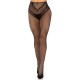 Стрип-колготки Leg Avenue Crotchless Net Tights with Heart Backseam, One Size, чорні, з доступом