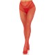 Стрип-колготки Leg Avenue Crotchless Net Tights with Heart Backseam, One Size, червоні, з доступом