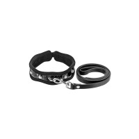 Повідець з натуральної шкіри Fetish Tentation Premium Patent leather chocker and leash