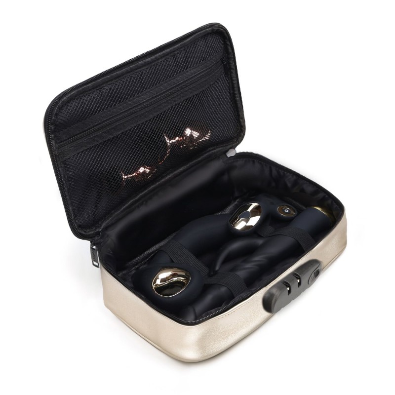 Кейс для игрушек Dorcel DISCREET BOX LUXURY GOLD, кодовый замок, 27×16×7,62 см