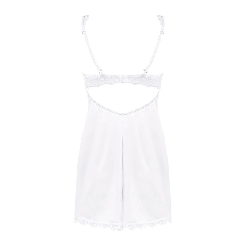 Сорочка Obsessive Amor Blanco underwire chemise & thong white S/M