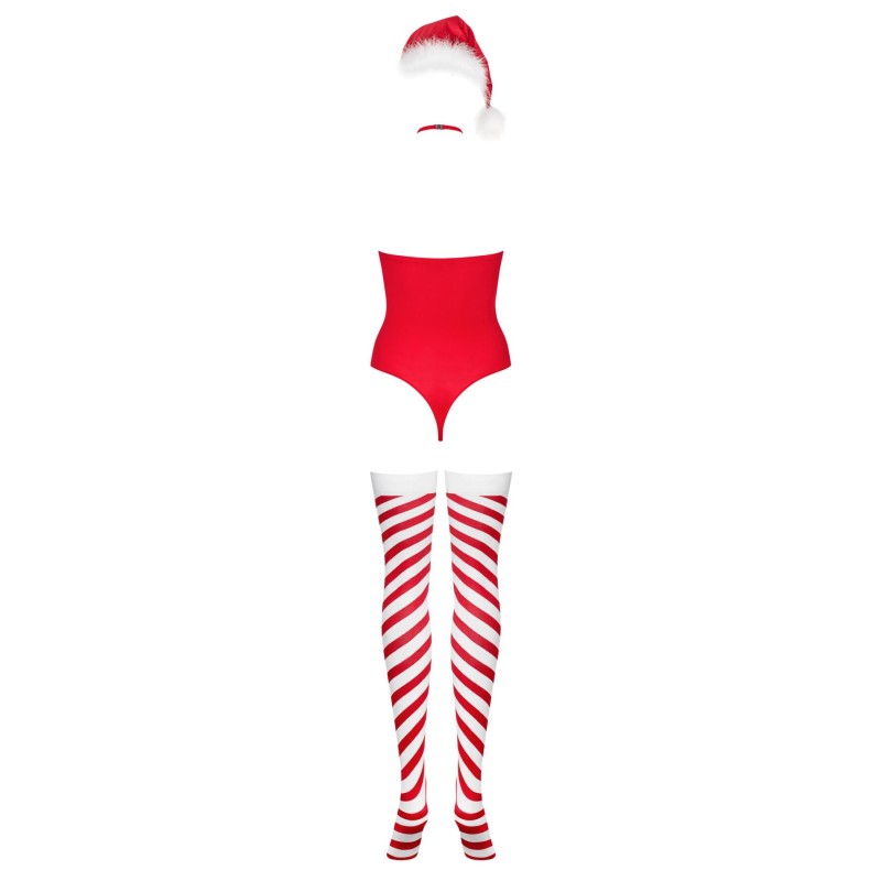 Боді Obsessive Kissmas teddy red S/M