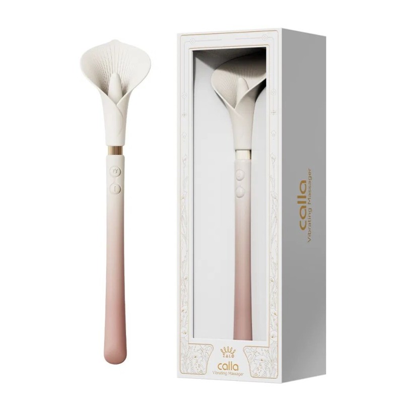 Розкішний вібромасажер Zalo – Calla Blossom Pink, двосторонній, 2 мотори