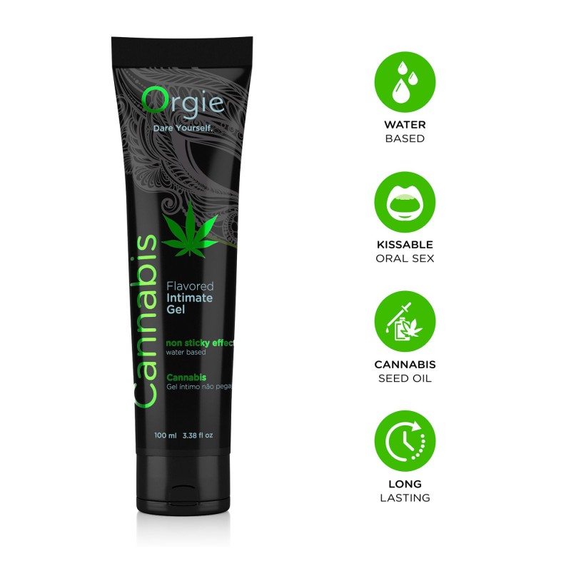 Лубрикант на водній основі Orgie Lube Tube Cannabis, 100 мл, їстівний, з олією насіння конопель