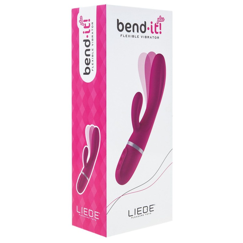 Вибратор-кролик Liebe Bend It Plus Cerise, гибкий, 2 мотора, 10 режимов