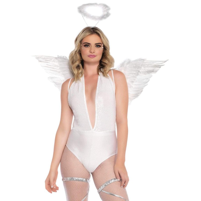 Крылья ангела Leg Avenue Marabou Feather Angel Wings, настоящие перья