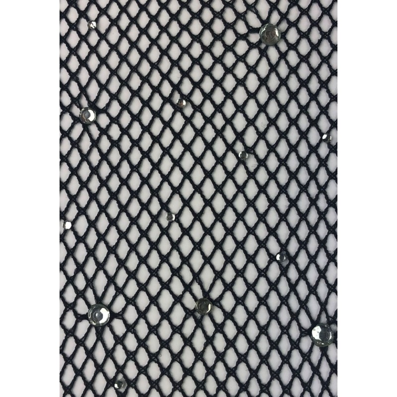Колготки Leg Avenue Rhinestone micro net tights Plus size Black, мелкая сетка, стразы