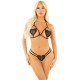 Комплект Leg Avenue Open Cup Bra and Pearl String One Size, Black