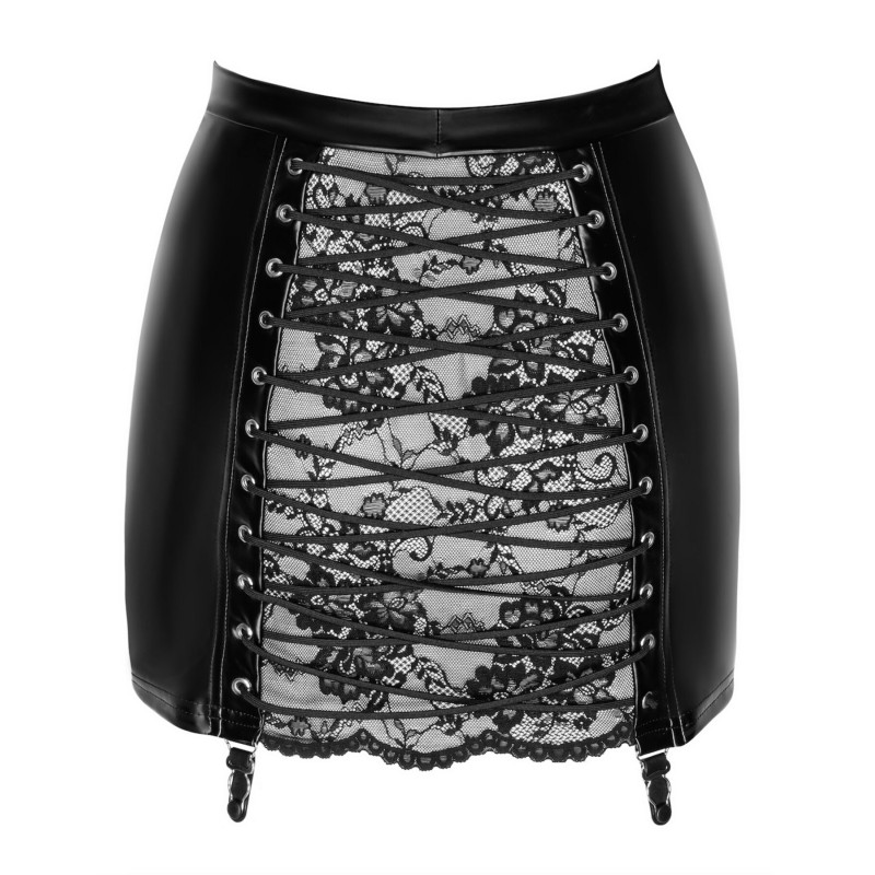 Спідниця Noir Handmade F341 Powerwetlook and lace skirt - L