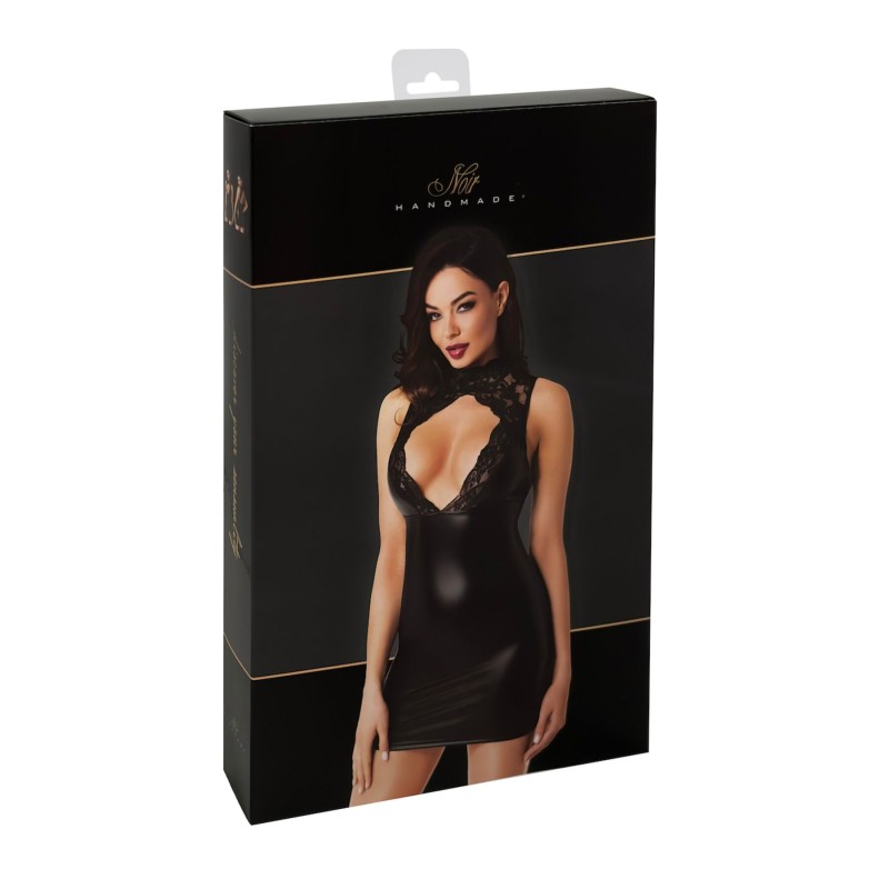 Сукня Noir Handmade F343 Powerwetlook and lace mini skirt - L