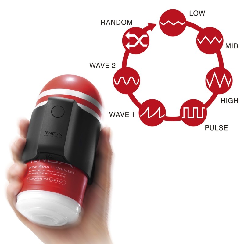 Вібронасадка Tenga CUP VIBRATOR, 7 режимів, 2 мастурбатори в комплекті