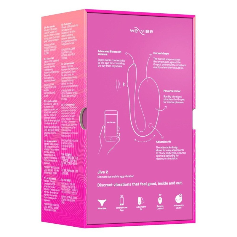Смарт-віброяйце We-Vibe Jive 2 Electric Pink, пульт ДК, до 4 годин роботи
