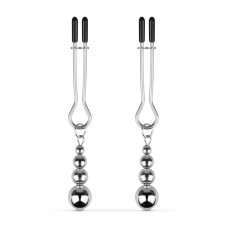 Затискачі для сосків Bedroom Fantasies: Nipple Clamps with Beaded Chain - Silver