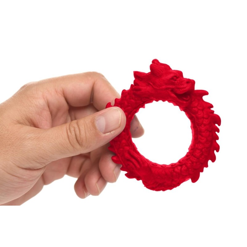 Ерекційне кільце – дракон Creature Cocks Rise of the Dragon Silicone Penis Ring – Red, діаметр 4 см