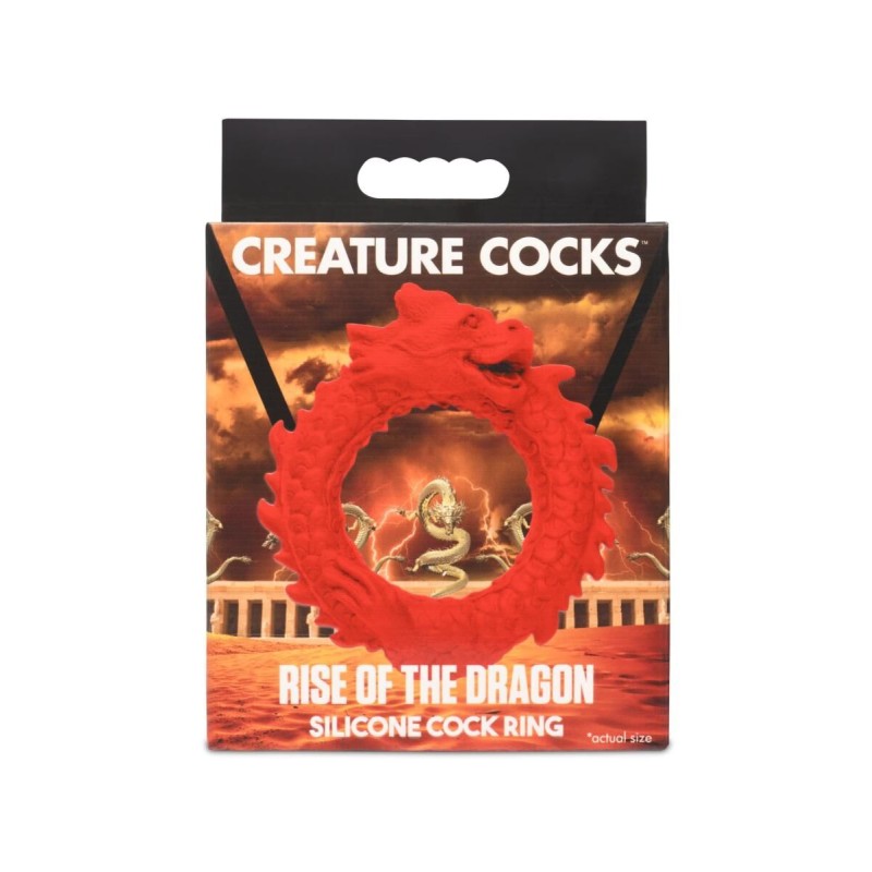 Ерекційне кільце – дракон Creature Cocks Rise of the Dragon Silicone Penis Ring – Red, діаметр 4 см