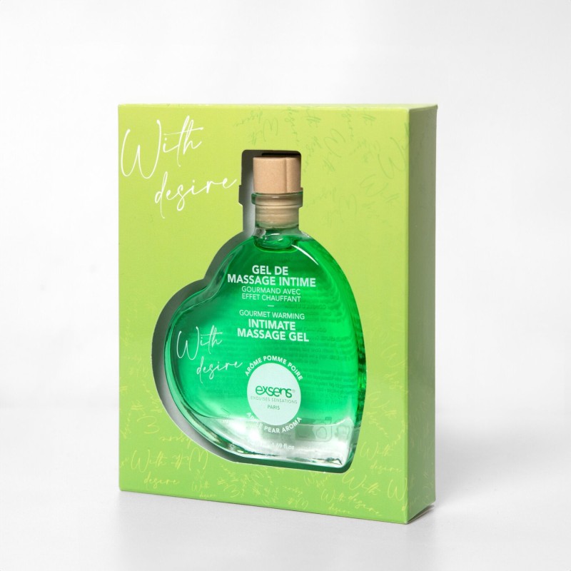 Масажний гель EXSENS With Desire Apple Pear 50 мл, розігрівальний, без цукру, їстівний