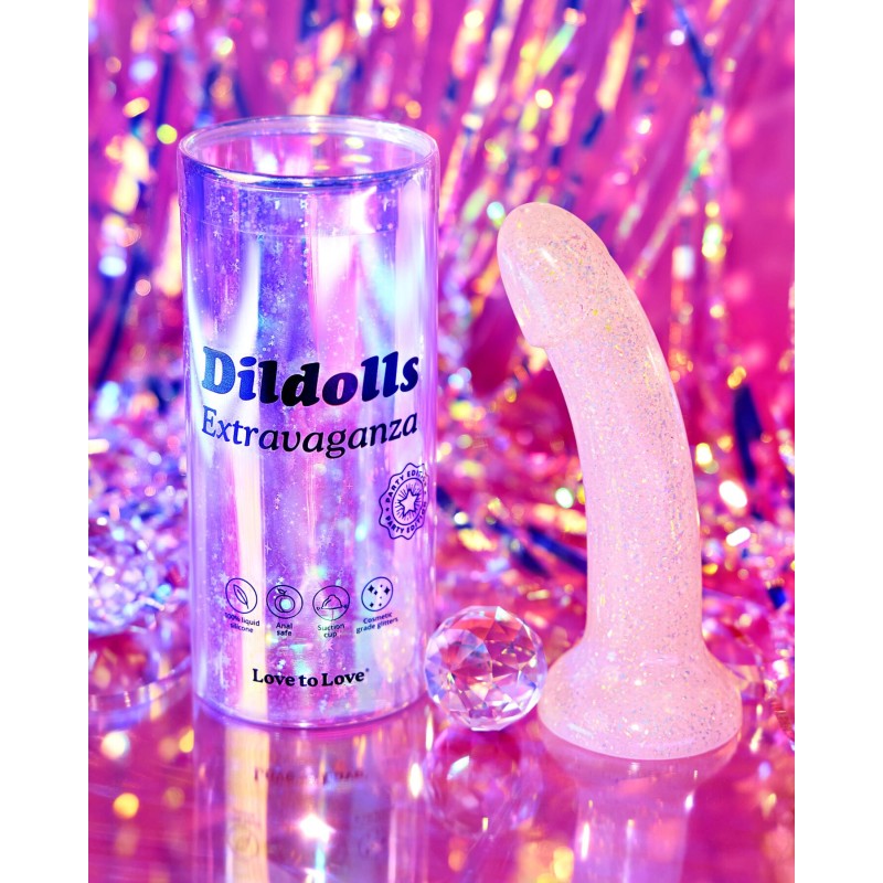 Дилдо з блискітками Love To Love DILDOLLS - EXTRAVAGANZA, ультрам’який