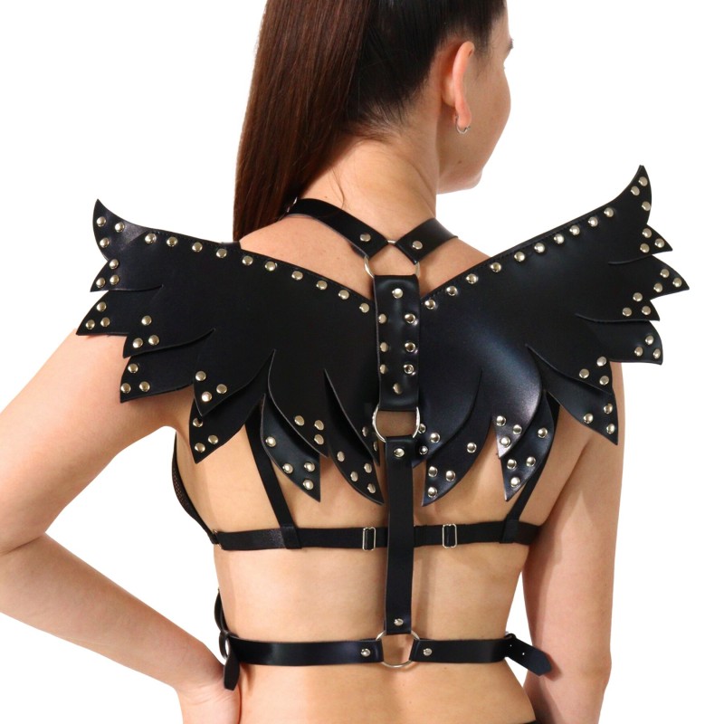 Жіноча портупея Art of Sex - Wings чорна XS-M, екошкіра