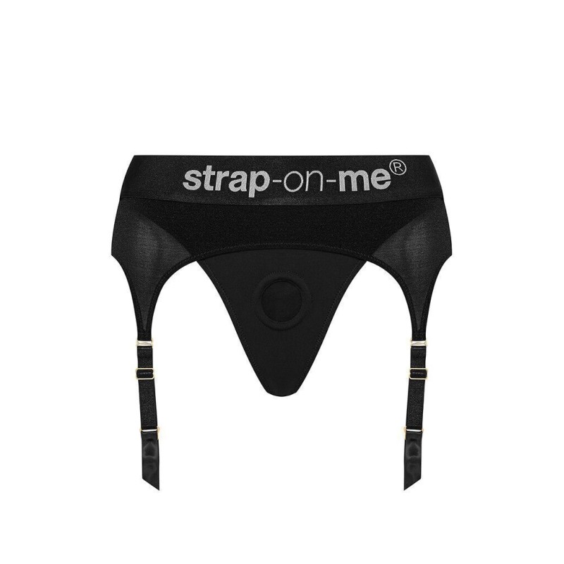 Трусики для страпона з підв’язками для панчіх Strap-On-Me REBEL HARNESS - XS (м'ята упаковка!!!)