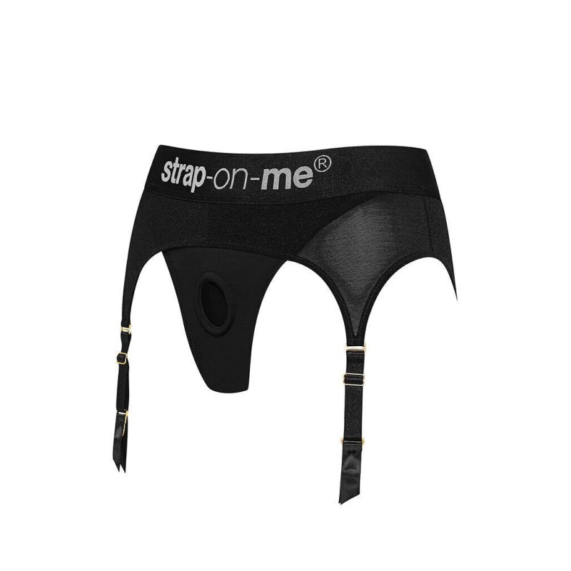 Трусики для страпона з підв’язками для панчіх Strap-On-Me REBEL HARNESS - XS (м'ята упаковка!!!)