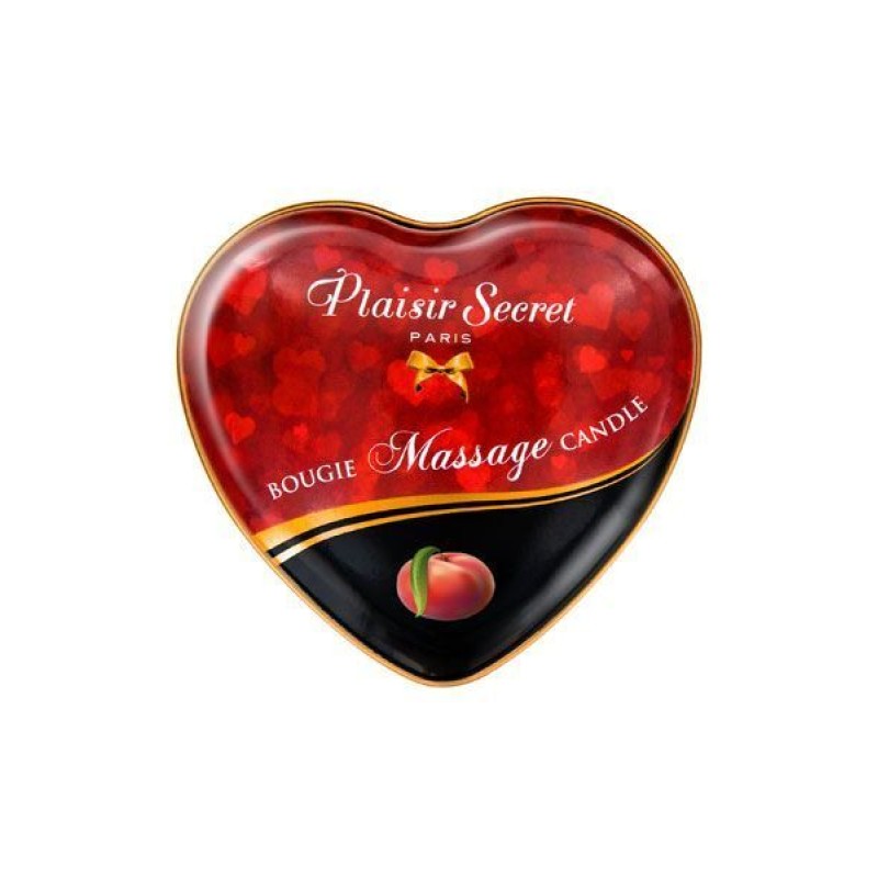 Розпродаж!!! Масажна свічка-серце Plaisirs Secrets Peach (35 мл) (термін 05.2026)