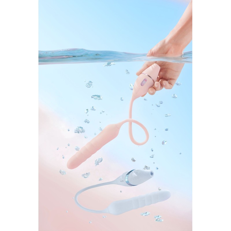 Пульсатор з вакуумним стимулятором KISSTOY Cathy III Light Blue, 5 режимів вакууму, 10 режимів пульсації