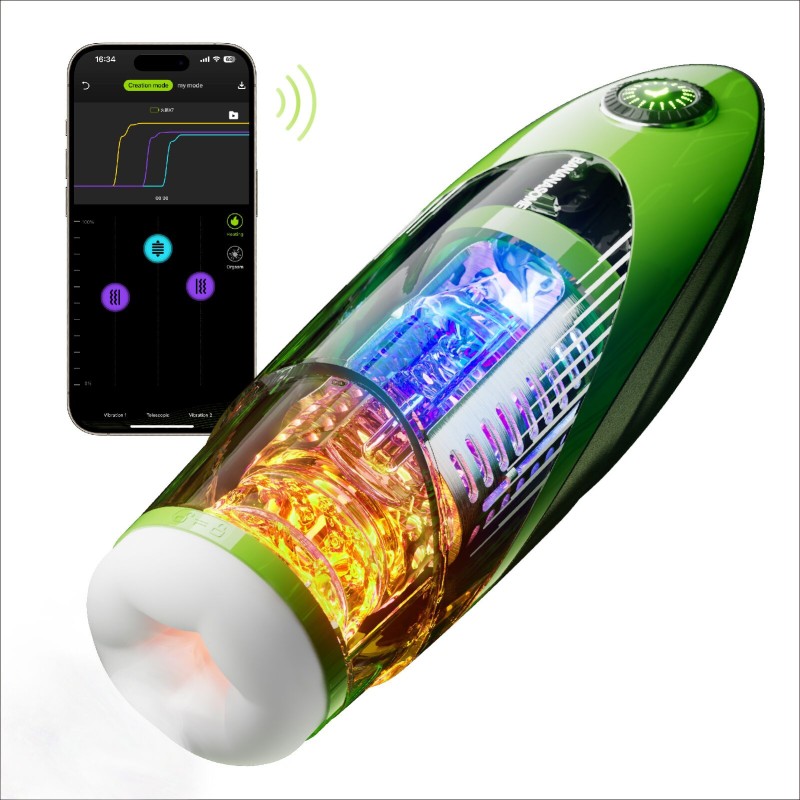 Смарт-мастурбатор BANANASOME ROCKET X7, вибрации, сжатие, имитация фрикций, подогрев