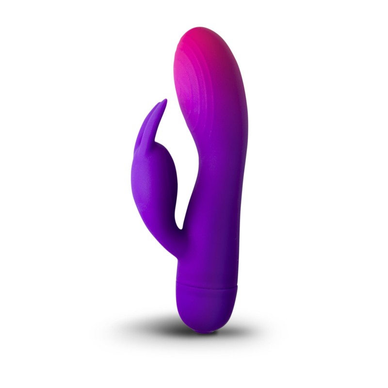 Вибратор-кролик Rocks Off Glo Girl – Rabbit, 2 мотора, 10 режимов, на батарейках