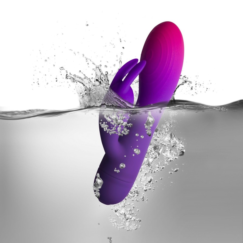 Вибратор-кролик Rocks Off Glo Girl – Rabbit, 2 мотора, 10 режимов, на батарейках