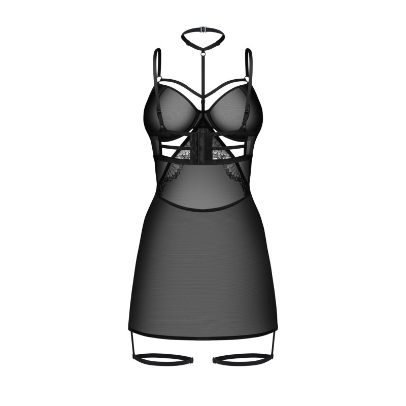 Бэби-долл Obsessive Arrowel Black chemise S/M