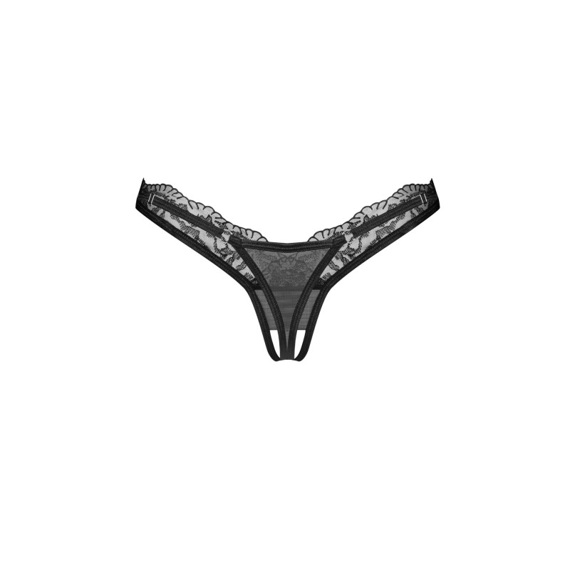 Трусики Obsessive Arrowel Black crotchless thongs L/XL
