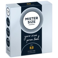 Распродажа!!! Презервативы Mister Size - pure feel - 53 (3 шт) (срок 05.2026)