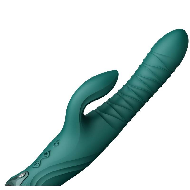 Пульсатор-кролик с вибрацией Zalo Mose 2 Turquoise Green