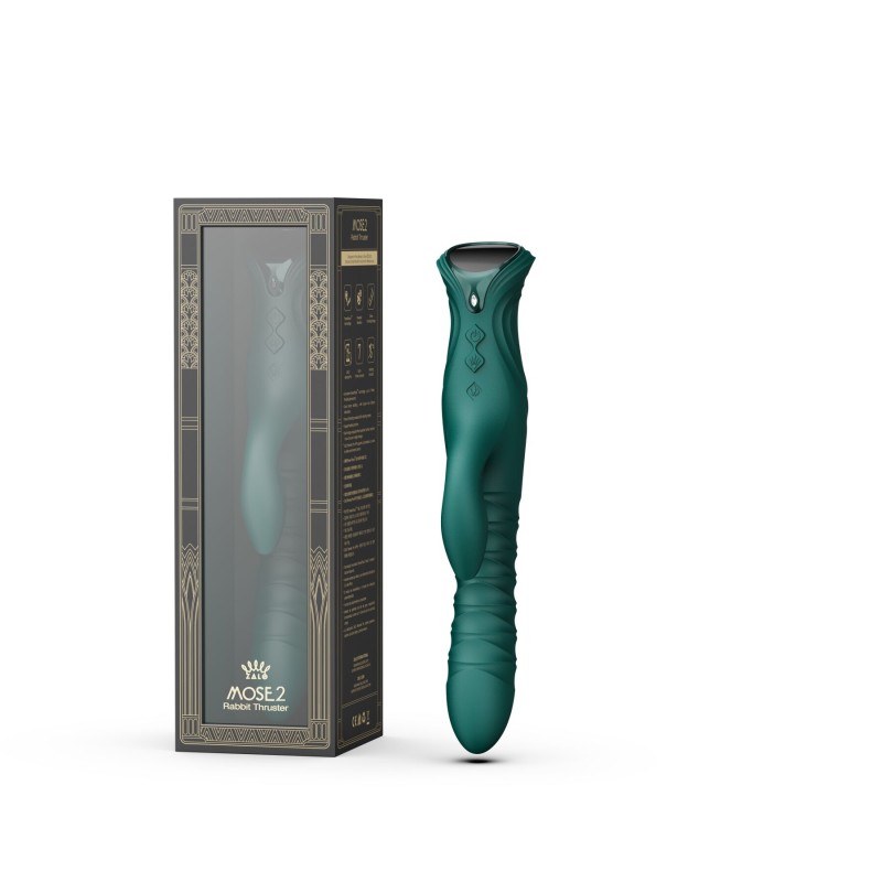 Пульсатор-кролик с вибрацией Zalo Mose 2 Turquoise Green