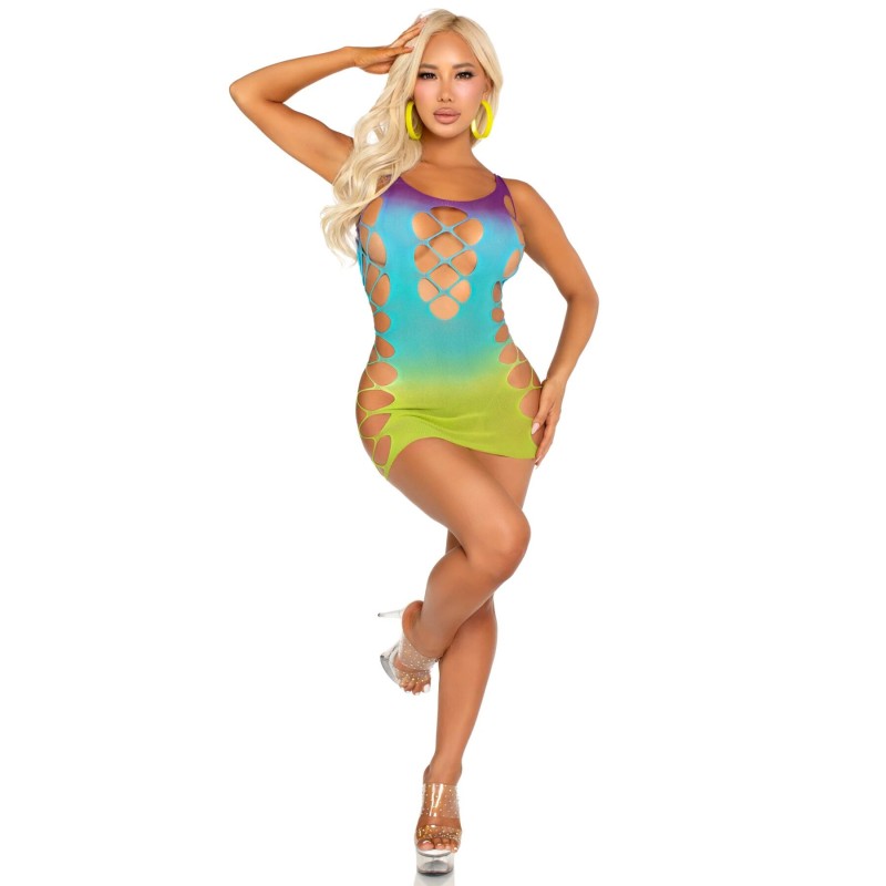 Сукня Leg Avenue Seamless Ombre Faux Lace Up Mini Dress One Size Ocean