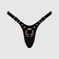 Трусики для страпона Strap-On-Me Leatherette Harness Fabulous - One Size - Black Glossy