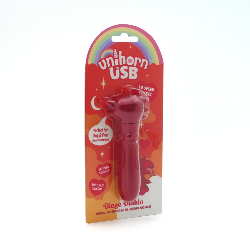 Вібратор-єдиноріжка Unihorn USB Bullet – Blaze Diablo віброкуля, USB-зарядка, 10 режимів