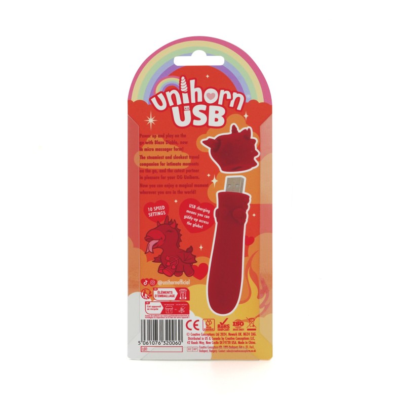 Вібратор-єдиноріжка Unihorn USB Bullet – Blaze Diablo віброкуля, USB-зарядка, 10 режимів