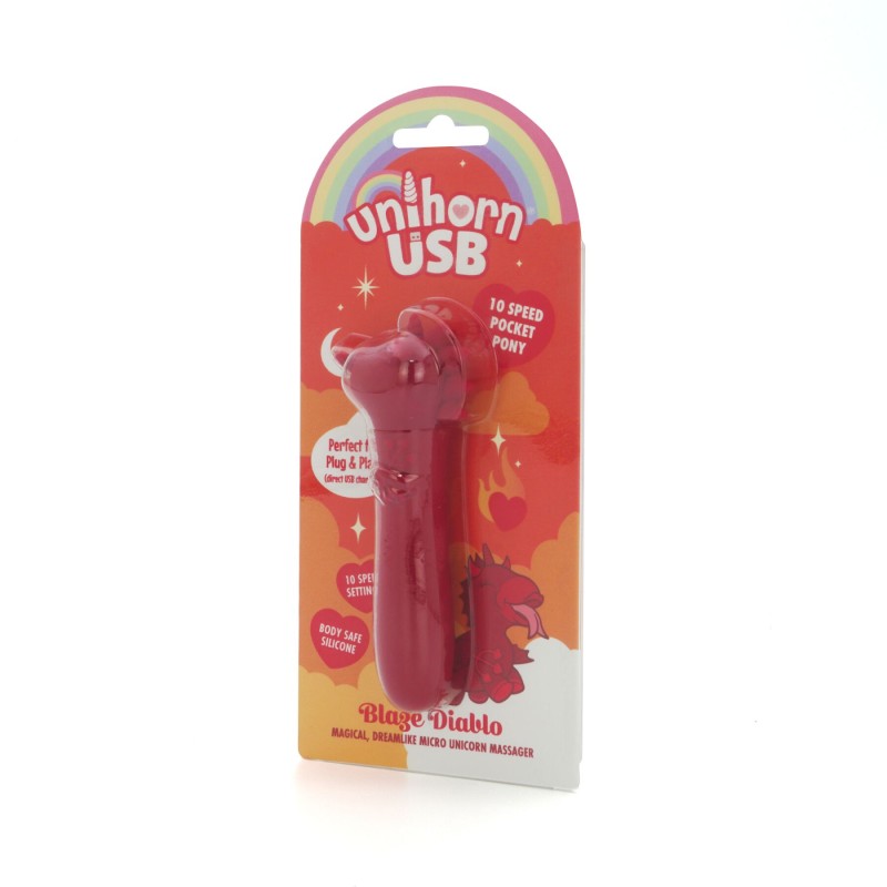 Вібратор-єдиноріжка Unihorn USB Bullet – Blaze Diablo віброкуля, USB-зарядка, 10 режимів